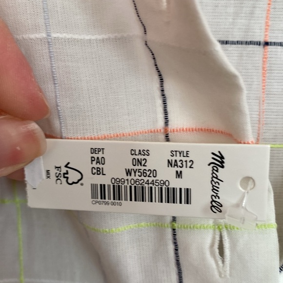 Madewell Hilltop Short in Neon Windowpane - Picture 5 of 6